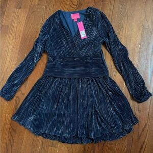 Lilly Pulitzer Jessamie Navy Blue Long Sleeve Dress size 6